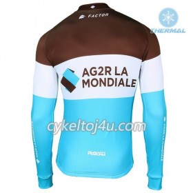 Cykeltrøje 2018 AG2R La Mondiale N002 Vinter Thermal Fleece